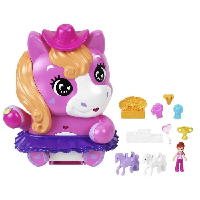 Polly Pocket-Coffret Poney Rodéo-Jouet De Voyage - 4 ans+- JCR39-1