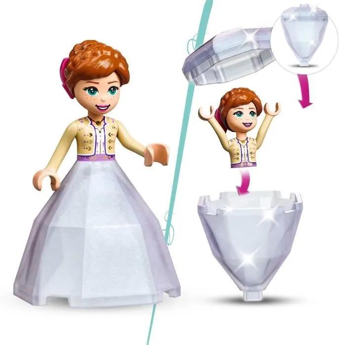 LEGO® 43198 Disney La Cour du Château d’Anna, Jouet de Construction pour Enfants avec Mini-Poupée Reine des Neiges 2 et Robe Diamant-3