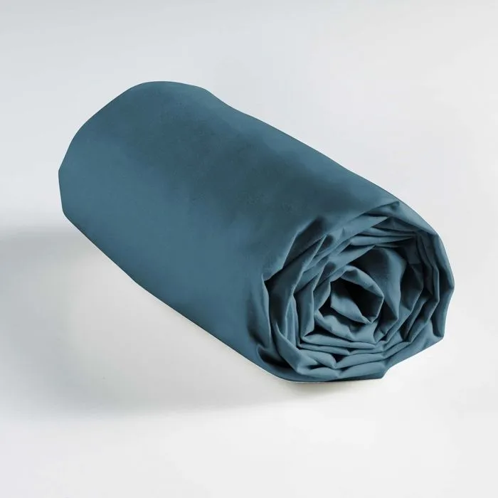 Ensemble parure de couette 260x240 cm Alianor + drap housse 160x200 Bleu-2