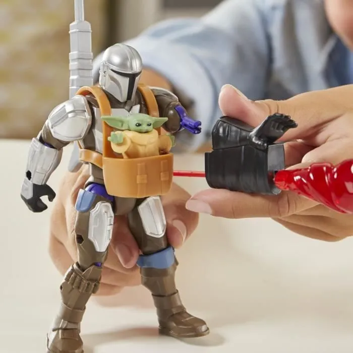 MixMashers Mandalorien et Grogu, figurine deluxe personnalisable à mélanger et combiner avec accessoires, Star Wars, Dès 4 ans-5