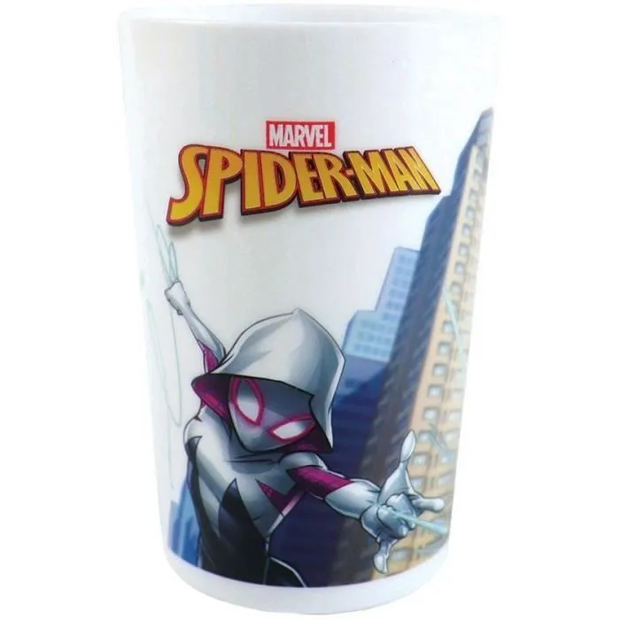 Lot vaisselle - FUN HOUSE - SPIDERMAN - Verre, assiette Ø22 cm et Ø16 cm, couverts, gourde et boite goûter-5