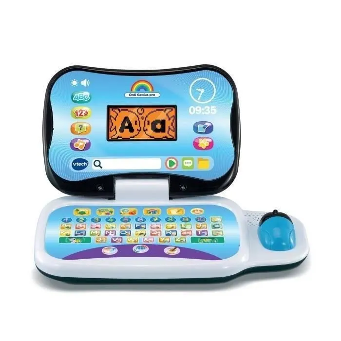 Ordinateur éducatif VTECH ORDI GENIUS PRO NOIR pour enfants de 3 à 7 ans avec souris et 20 activités incluses-0