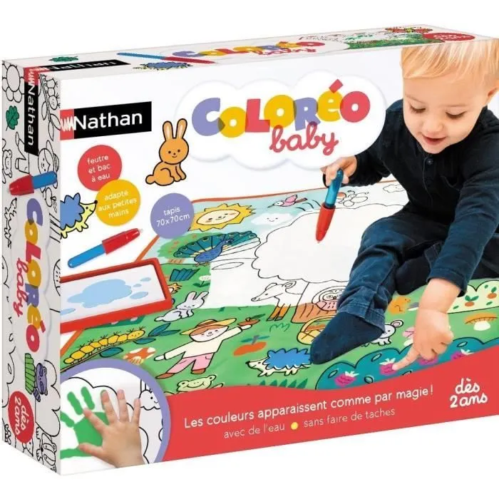 Activité créative - NATHAN - Coloréo Baby - Colorier avec de l'eau, tapis et feutre adaptés-0