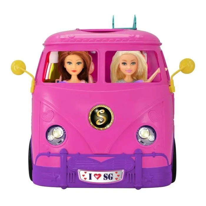 Maison de poupée - ZURU - Sparkle Girlz - Campervan - 43 meubles - Rose-3