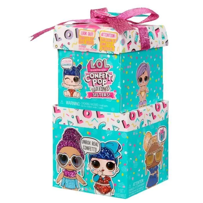 L.O.L. Surprise ! Confetti Pop Birthday Sisters set avec 10 surprises-1