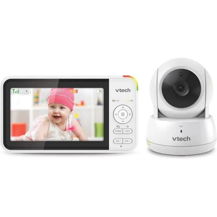 Moniteur vidéo numérique pour bébé VTech VM924 avec fonction panoramique et inclinaison-0