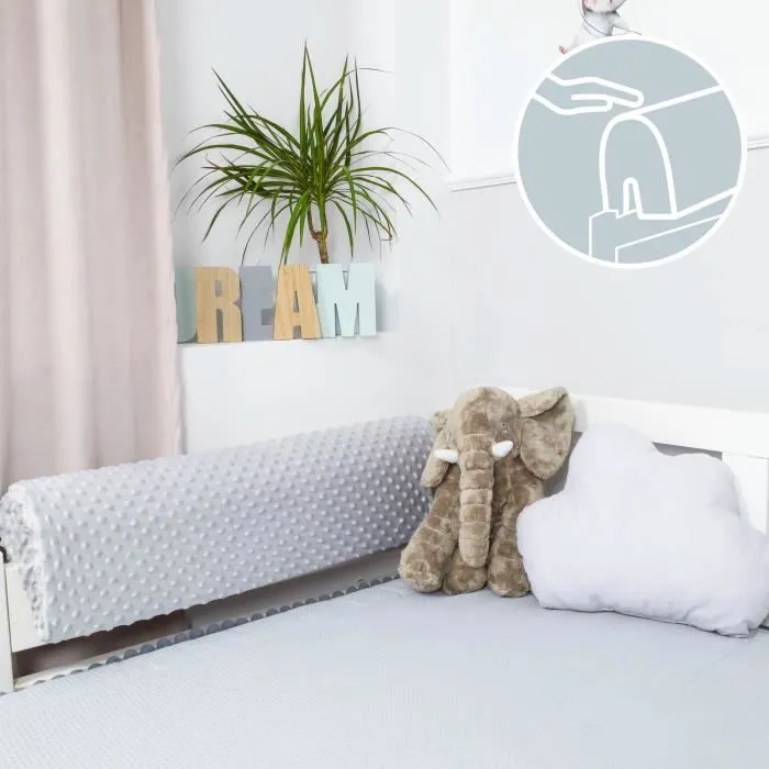 Protection de bord de lit pour lits d'enfant 80 cm - protection pour cadre de lit protection de bord lit bébé enfant gris clair-2
