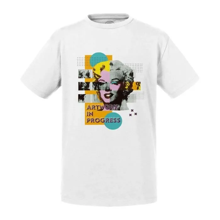 T-shirt Enfant Blanc Artwork In progress Marilyn Pop Art 60's-0