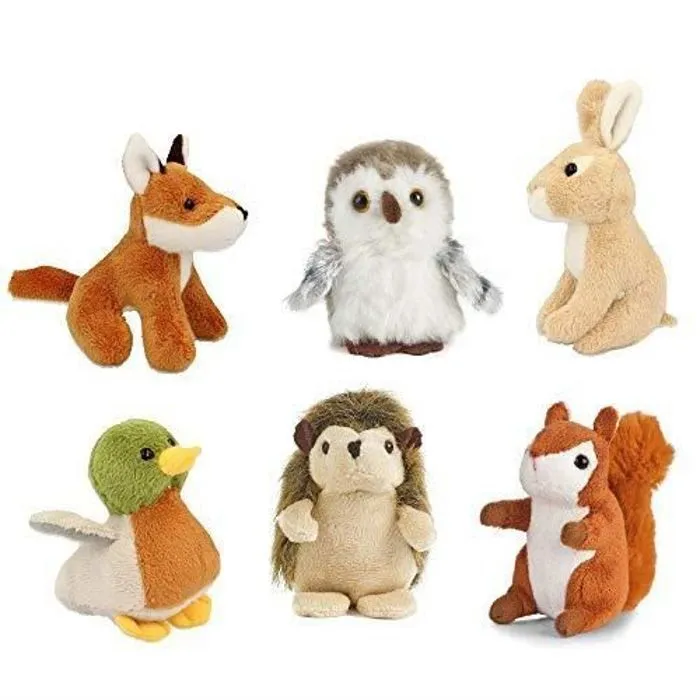 Jouet en peluche - LIVING NATURE - Lot de 6 minis Peluches d'Animaux - Réaliste détaillée - Intérieur - Mixte-0