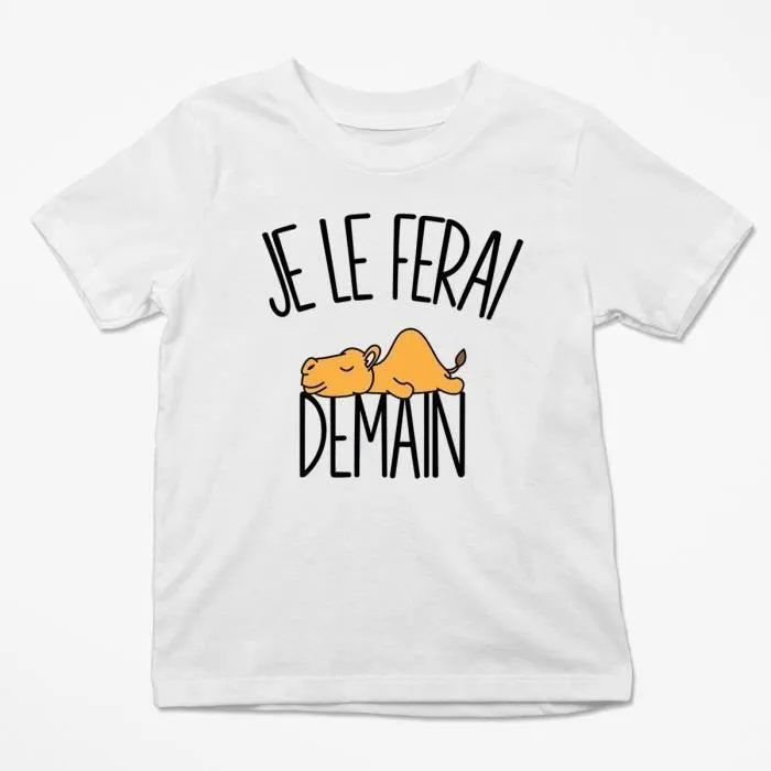 T-shirt Enfant - Planetee - Dromadaire - Manches courtes - Col arrondi - Blanc-0