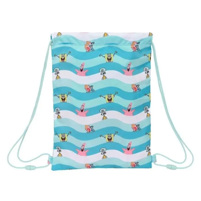 Sac à dos - Spongebob - Stay positive - Bleu Blanc - Polyester 300D - 26 x 34 x 1 cm-1