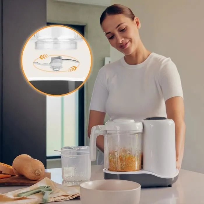 Robot bébé cuiseur mixeur pour bébé - LIONELO BabyMenu - Livre de recettes avec menus - Cuisine à la vapeur - Mélange des aliments-1