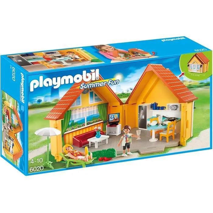 PLAYMOBIL - Maison de vacances 6020 - Summer Fun - Enfant - 4 ans - Transportable-0