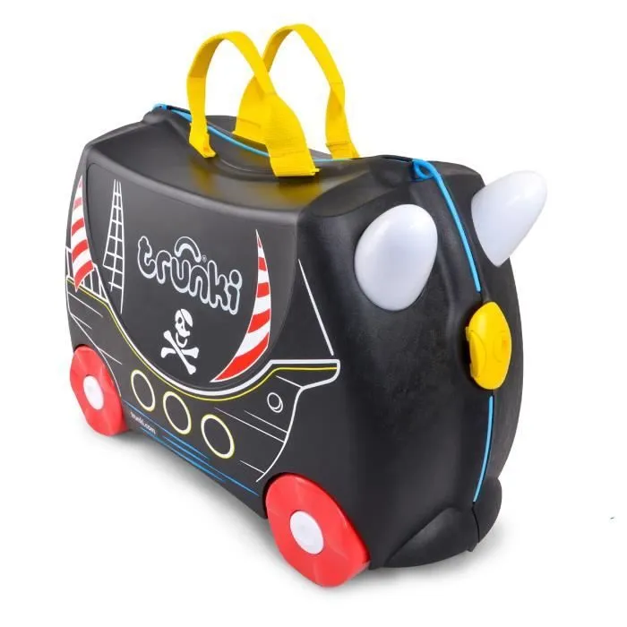 Trunki Valise à Roulettes pour Enfants et Bagages à Main pour Enfants : Valise à Roulettes Pedro Pirate (Noir)-0