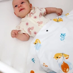 Housse de couette enfant 90 x 120 cm - parures de lit enfants taie oreiller 60x40 en coton Nounours Parure de lit bebe-3