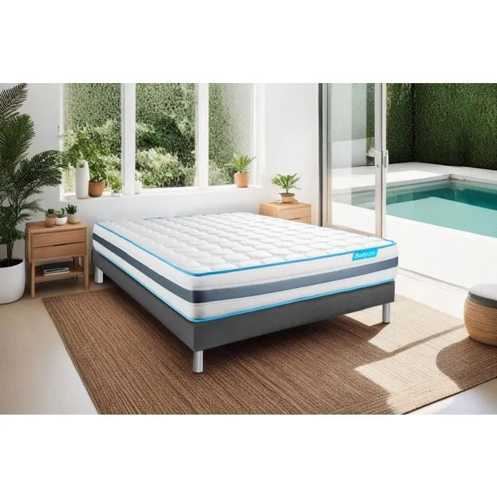 Ensemble sommier matelas 140x190 Bodyzone Ressorts ensachés - Ferme-2
