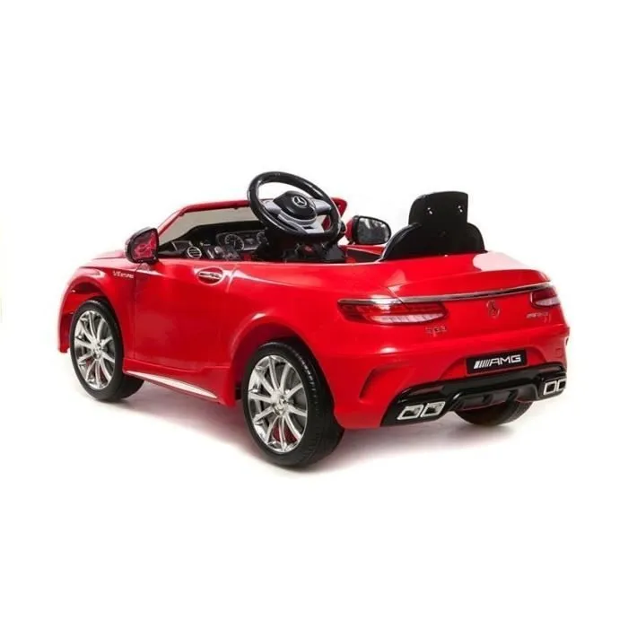 Voiture électrique pour enfants Mercedes S63 Rouge, Télécommande 2,4 GHz , Motor: 2 x 45W, Siège en similicuir (LE1748)-1