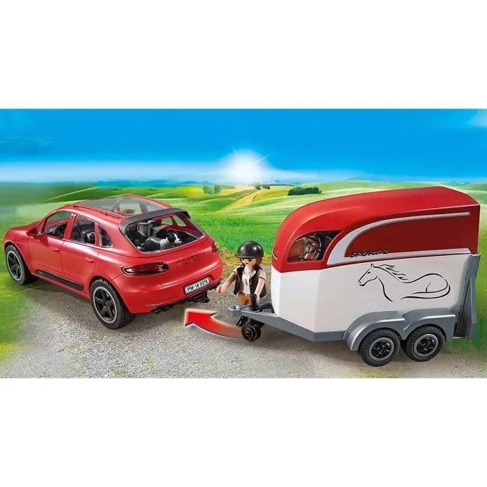 PLAYMOBIL - Porsche Macan GTS - Avec remorque pour cheval - 92 pièces - A partir de 4 ans-3