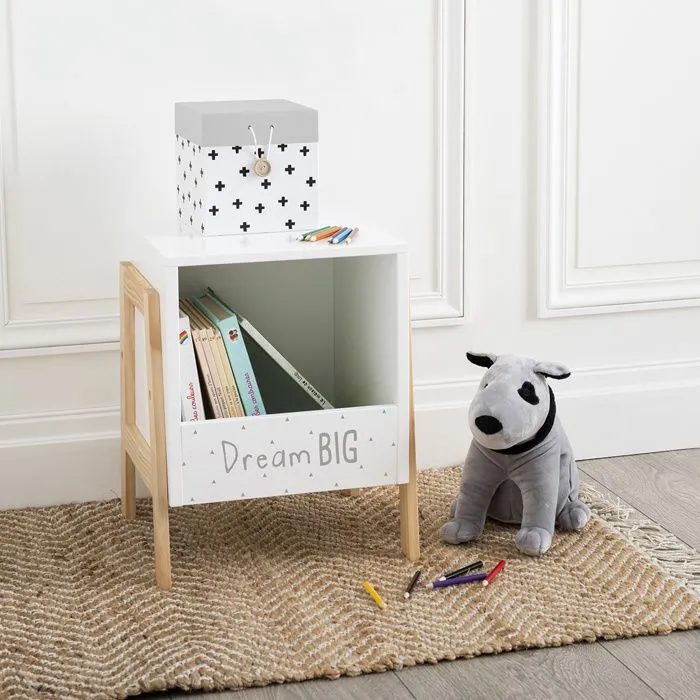 ATMOSPHERA FOR KIDS Casier de rangement en bois pour enfant - Blanc et gris-3