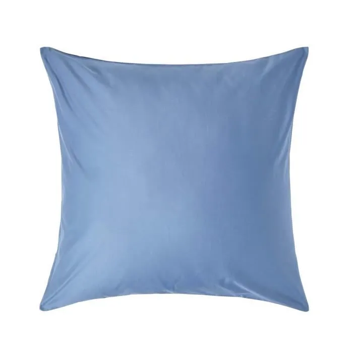 Taie d'oreiller - Coton Egyptien - 80 x 80 cm - Bleu - Élégance - Confort-0
