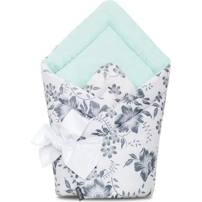 Bellochi Universelle Nid d'Ange Bebe - Réversible Couverture Enveloppante Bébé - en Coton Hypoallergénique - - Mint Berry-0