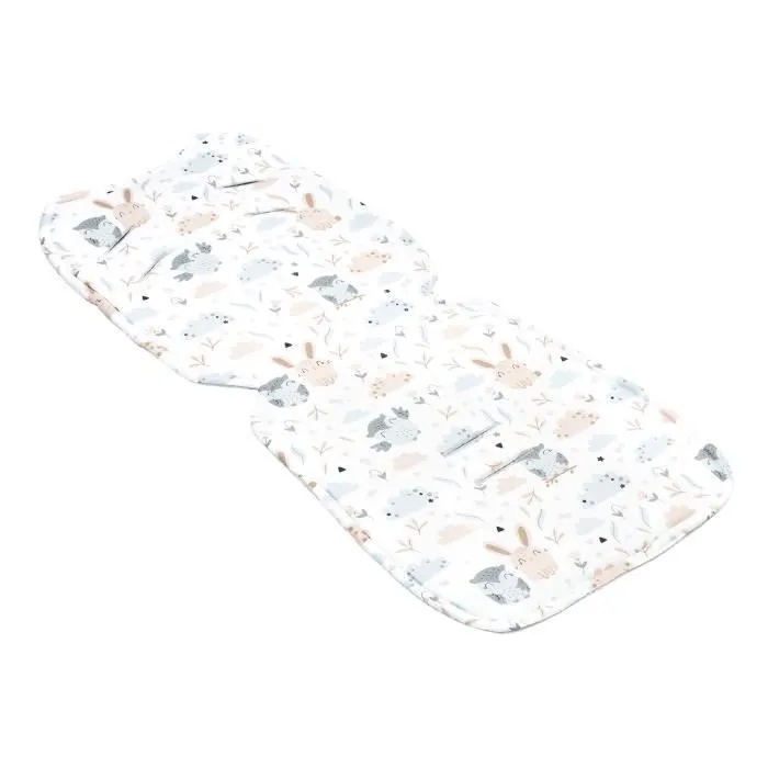 Coussin de siège coussin de poussette 75 x 35 cm - enfant universel respirant avec protection de ceinture Minky Hiboux-1