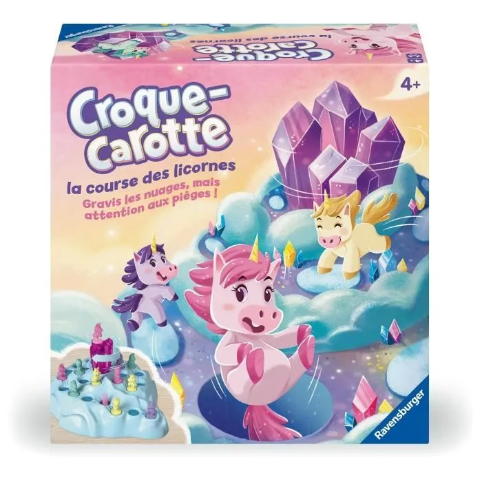 Croque Carotte Licorne, Jeu de société basé sur Croque Carotte, Jeu de parcours rigolo, Dès 4 ans, 22798, Ravensburger-0