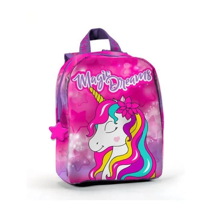 Sac à dos maternelle - Licorne - Rose et Multicolore - Polyester - 22x27x8,5 cm-0