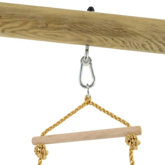 Échelle corde 5 barreaux pour portique  en Bois H190-250cm-3