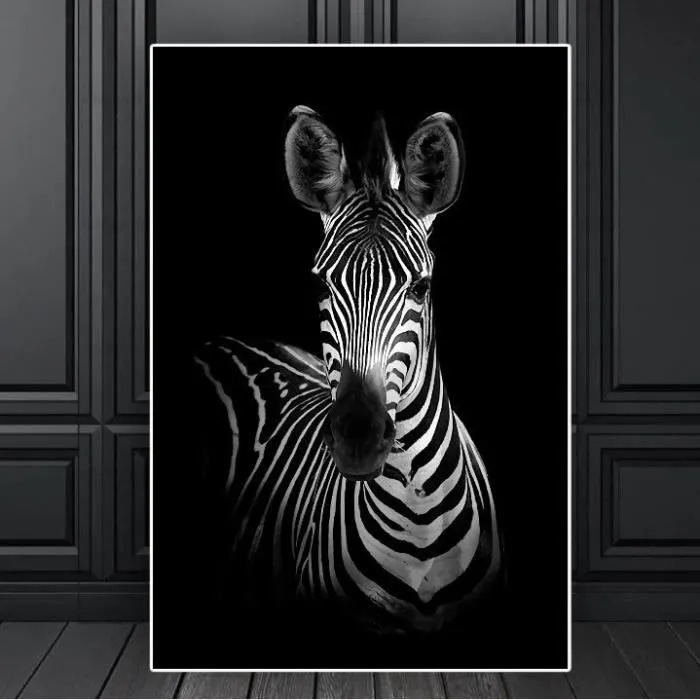 Toile Zèbre 50x70cm - Animaux Sauvage - Affiche Décorative Poster Décoration Maison Chambre Salon-0