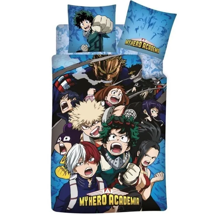 Parure de Lit - My Hero Academia - 3 pcs - 100% Coton - Housse de Couette 140x200 cm - Lavable en Machine-0