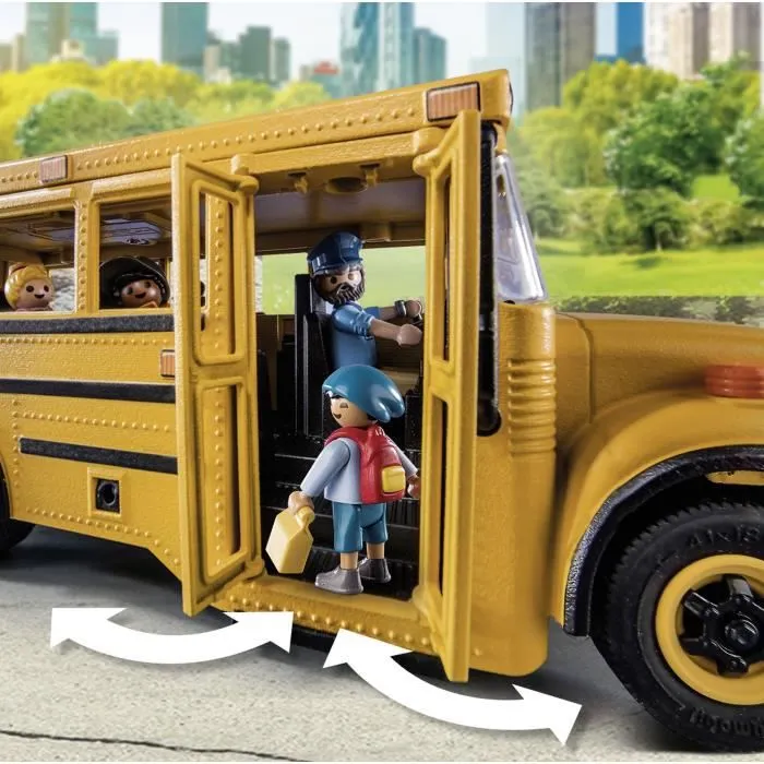 PLAYMOBIL - 71094 - City Life - Bus scolaire - Avec lumières de signalisation et 4 personnages-4