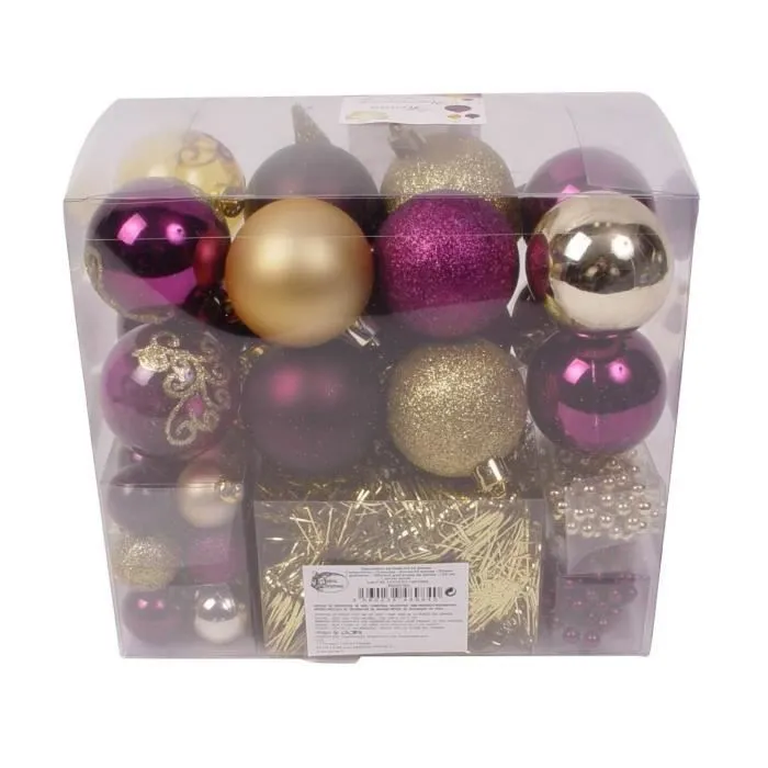Kit de décoration de sapin - Feeric lights & christmas - Nouvelle Orléans - 44 pièces - Violet - Intérieur-1