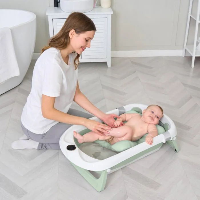 Baignoire bébé pliable - Thermomètre et coussin inclus - CLOUD - Green | SUPERBE BEBE-5