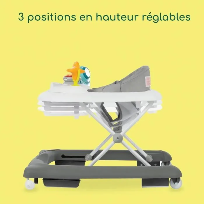 BEBECONFORT Trotteur Explorer avec tablette musicale, De 6 à 18 mois (12kg), Gray Mist-3