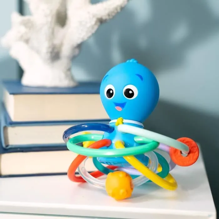 BABY EINSTEIN Ocean Explorers Opus' Shake & Soothe Anneaux de Dentitions, jouet et hochet, dès la naissance-2
