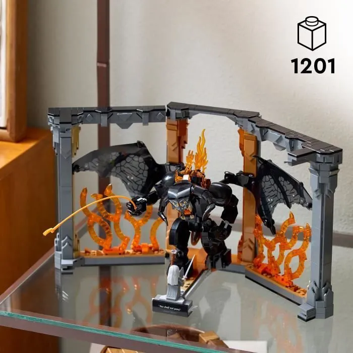 LEGO Icons Le Seigneur des Anneaux : Book Nook du Balrog - Set de Construction - Décoration pour Étagère DIY - Minifigurine de Ganda-1