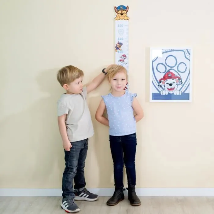 ROBA Pat Patrouille Toise en Bois - Échelle de 70 à 150 cm pour Enfant - Décoration de la Chambre Bébé - Motif Chiens - Bleu / Blanc-3