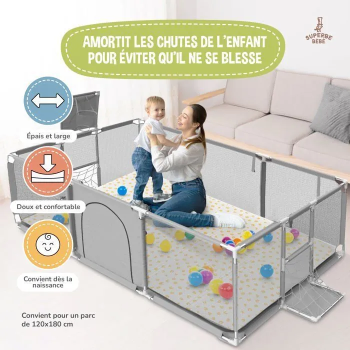 Tapis de Jeu en mousse, épais et pliable pour enfants - 180 x 120 x 1 cm - PURE BIG LOVE | SUPERBE BEBE-4