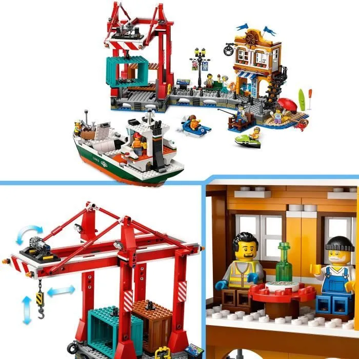 LEGO® City 60422 Le port et le navire marchand, jouet de construction à partir de 8 ans-2