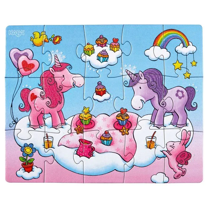 Puzzles de 12 à 18 pièces : 3 puzzles : Licornes dans les nuages-2