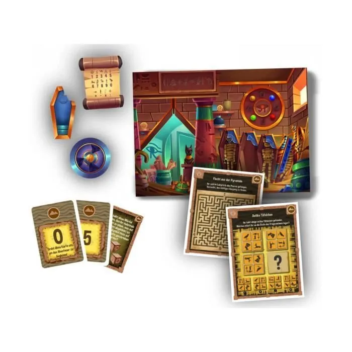 Jeu société Escape Game Pocket - La pyramide du pharaon - Clementoni - Enfant - 2 joueurs ou plus - Marron-1