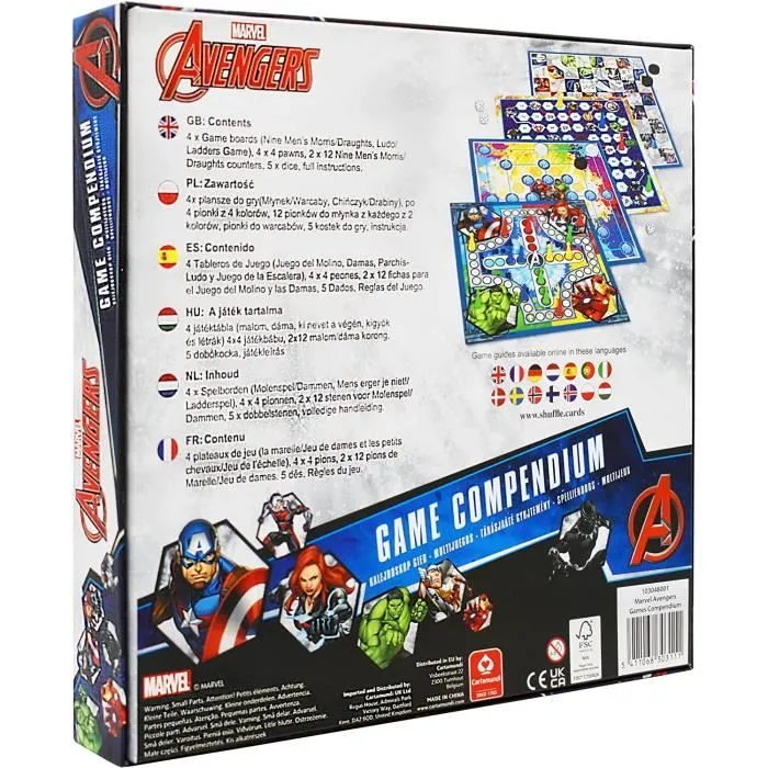 Jeu de plateau Marvel Avengers - Game Compendium - 4 en 1 - CARTAMUNDI - Noir - Enfant-2