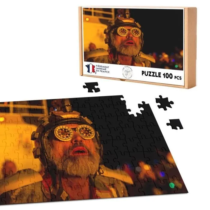 Puzzle Classique 100 pièces Homme Au Burning Man Festival Nevada Hippie Etats Unis Desert-0