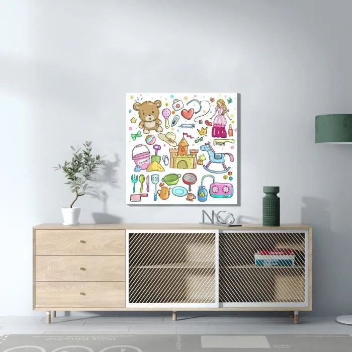 Tableau Décoratif - FABULOUS - Chateau Princesse Jouet Enfant - 40 cm x 40 cm - Intérieur - 3 ans-2
