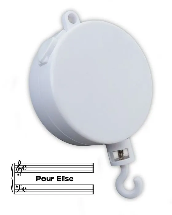 Boîte à musique / mécanisme musical pour mobile - Pour Elise (L. V. Beethoven) - 18 notes - Blanc-0
