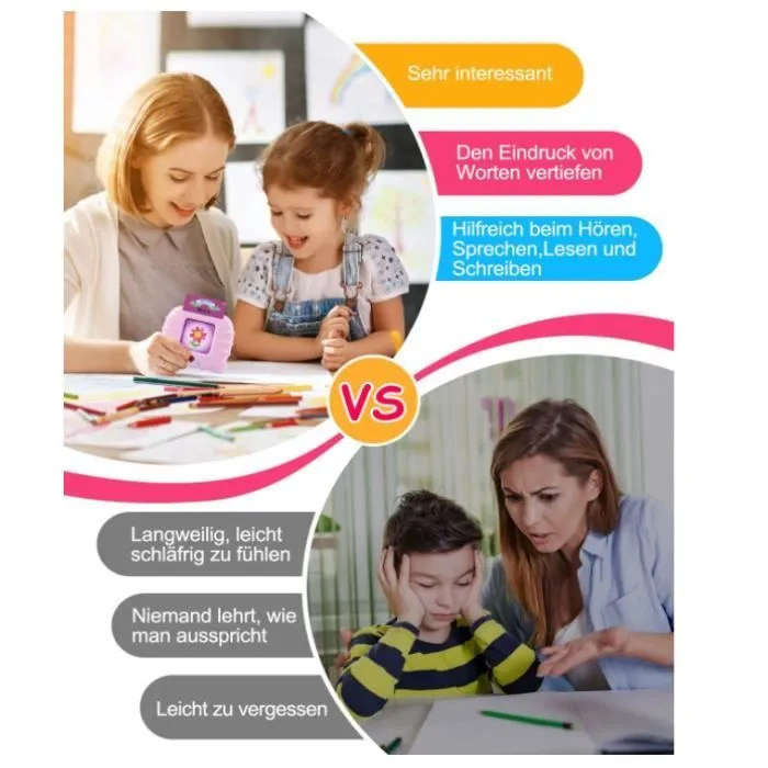 Cartes flash parlantes - Jouet éducatif - 224 mots - Jouet éducatif pour enfants de 1 à 6 ans - Machine d'apprentissage préscolaire-3