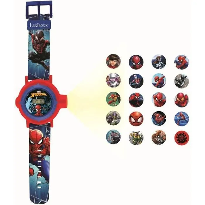 Montre digitale de projection Spider-Man - LEXIBOOK - 20 images - Bracelet ajustable - Dès 3 ans-0