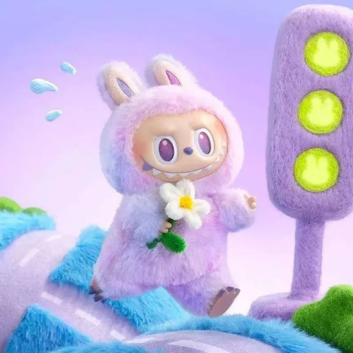 labubu 3ème génération Monster Series jouet en peluche pour cadeaux - Rose violet-1