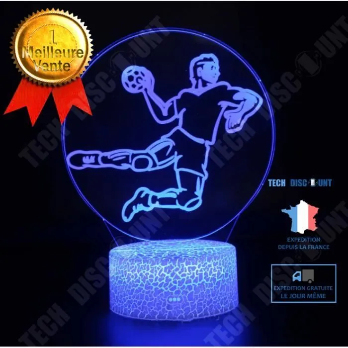 TD® XM612-Décoratif USB Basketball 7 Couleurs Télécommande Illusion Optique Veilleuse 3D Visualisation Tableau Lampes De Bur-0